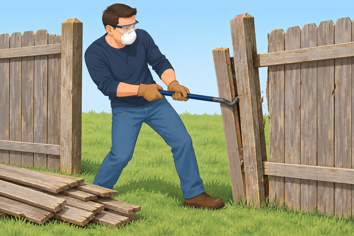 Take out the old fence, if there is one