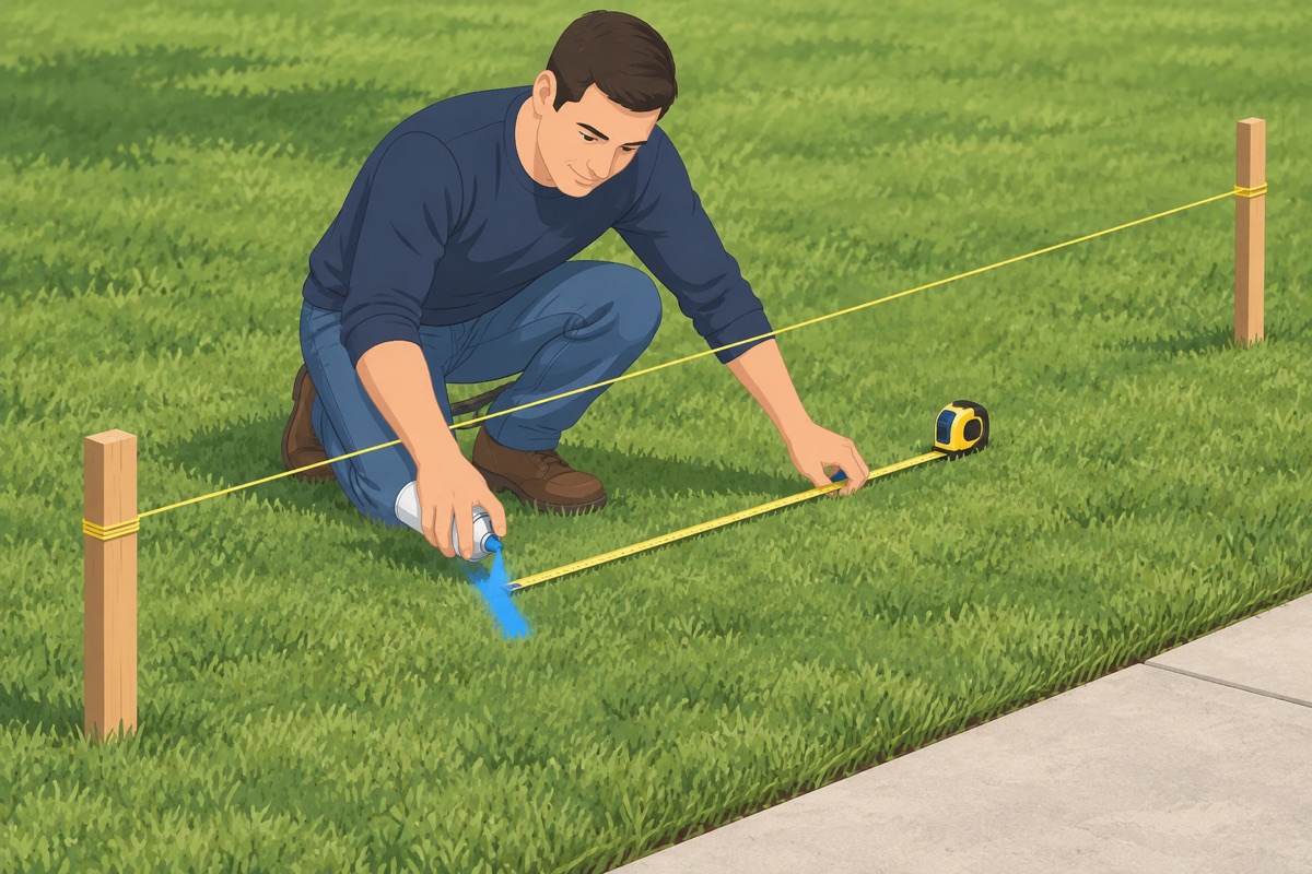 String the line and mark the posts