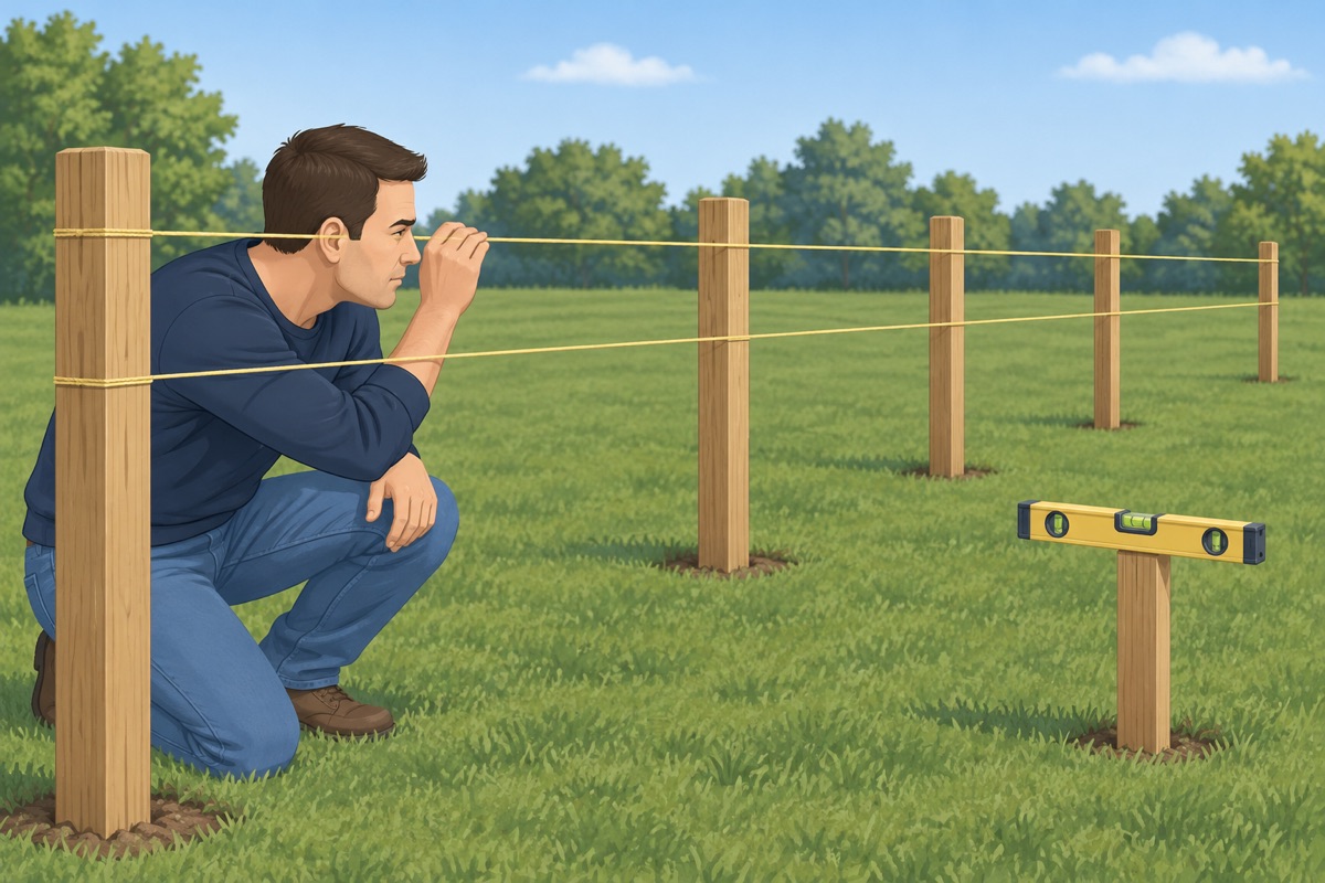Set the line posts to a string