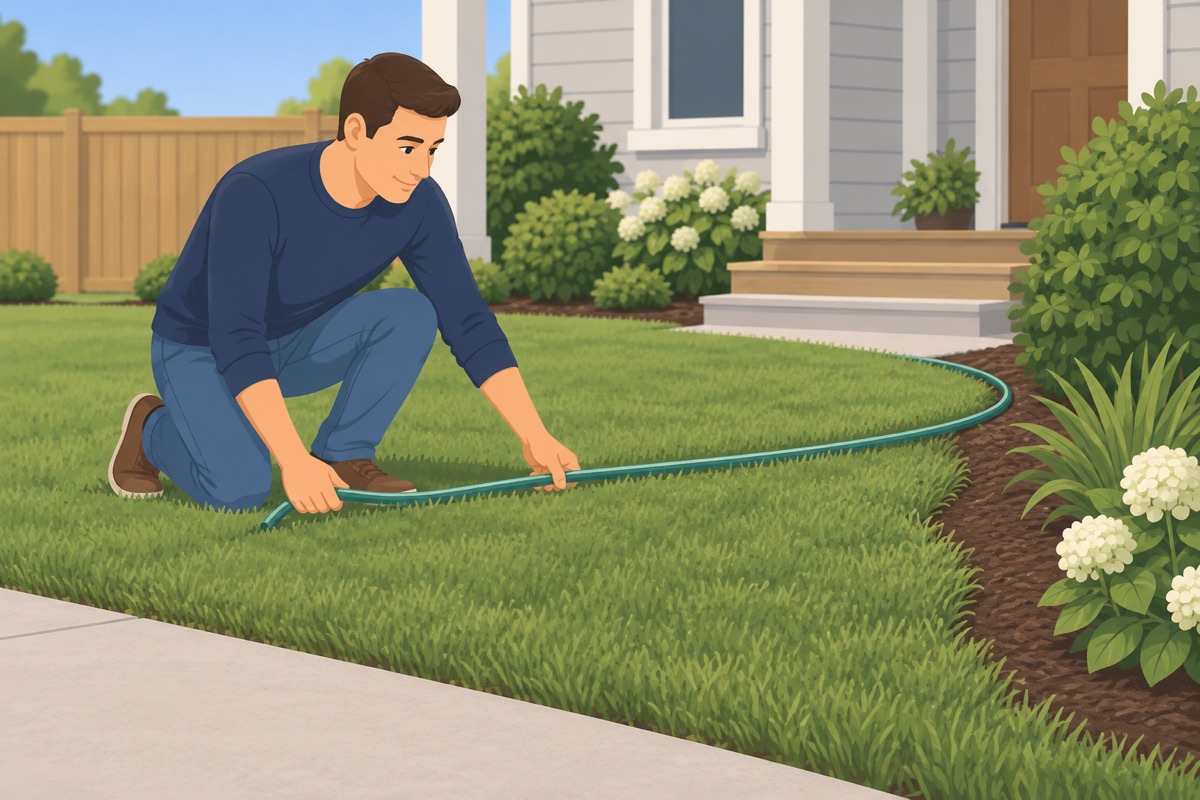 Lay out the bed lines with a hose