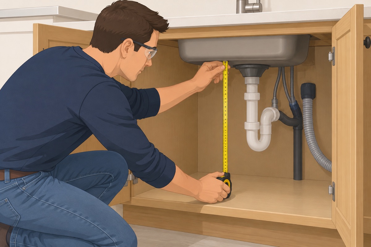 Check the fit under the sink