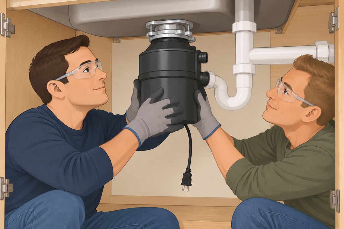 Hang the disposal on the ring