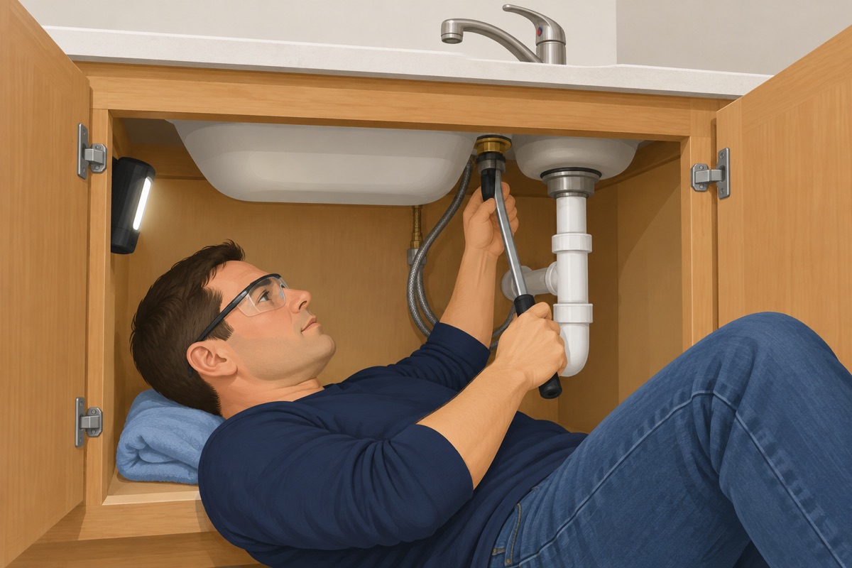 Take the old faucet off