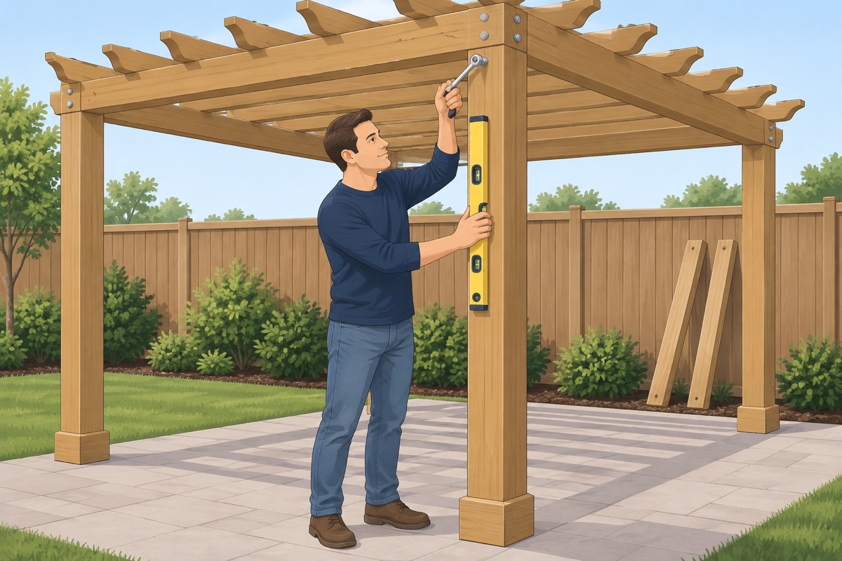 Check plumb and tighten everything