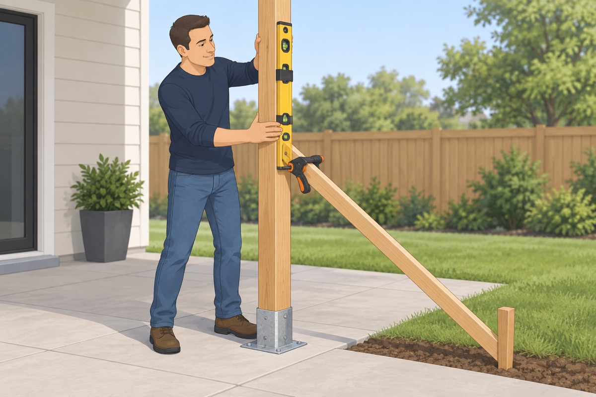 Stand and fasten the posts