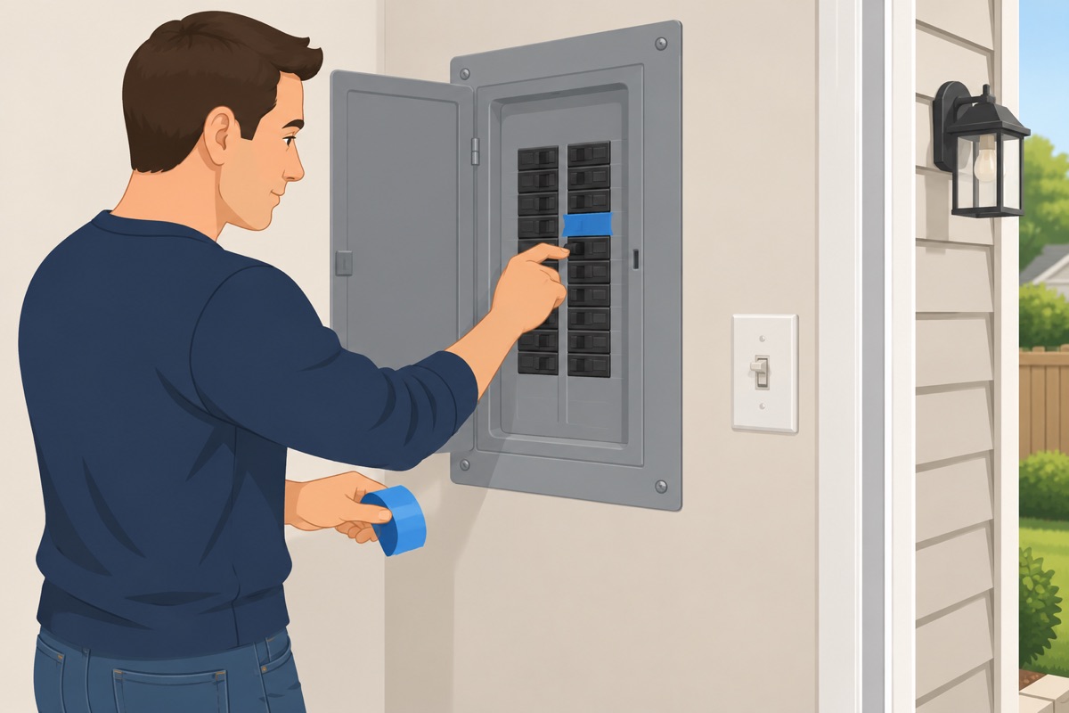 Turn off the breaker and tell the house