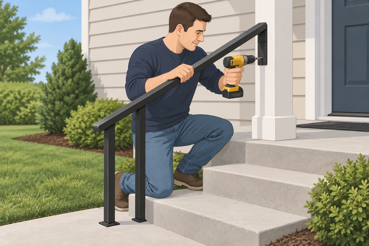 Install the stair rail