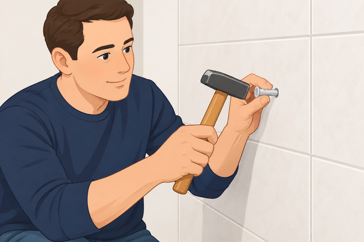 Clean the holes and set the anchors