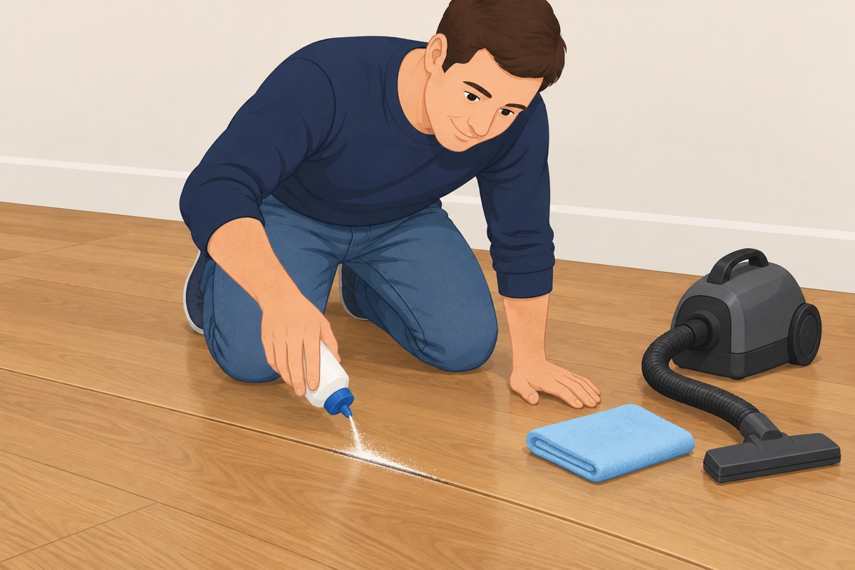 Prueba primero un lubricante seco, en un piso de madera