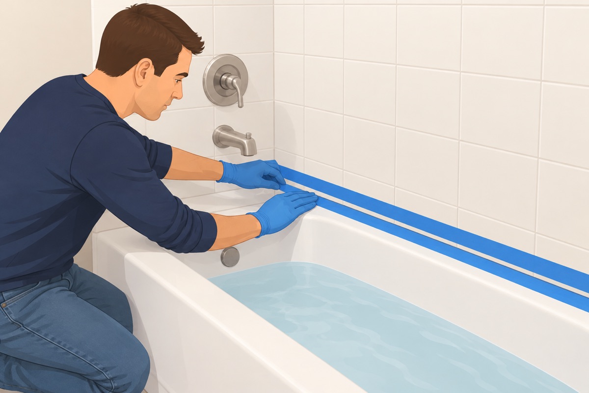 Fill the tub and tape the edges