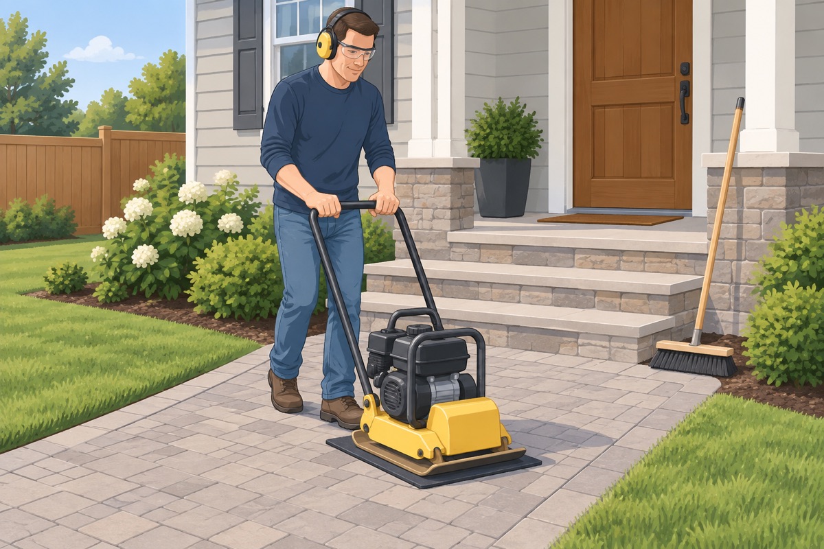 Compact the pavers