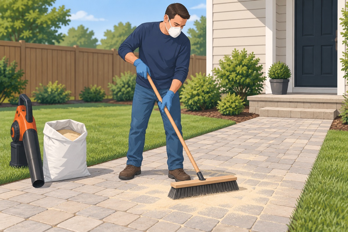 Fill the joints with polymeric sand