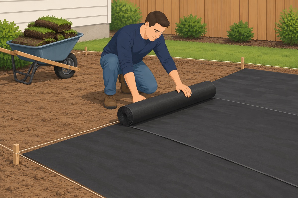 Clear, slope and cover the ground
