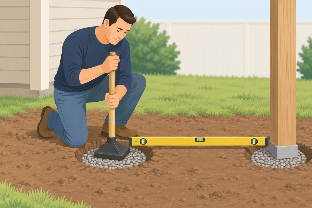 Make a gravel pad for each block
