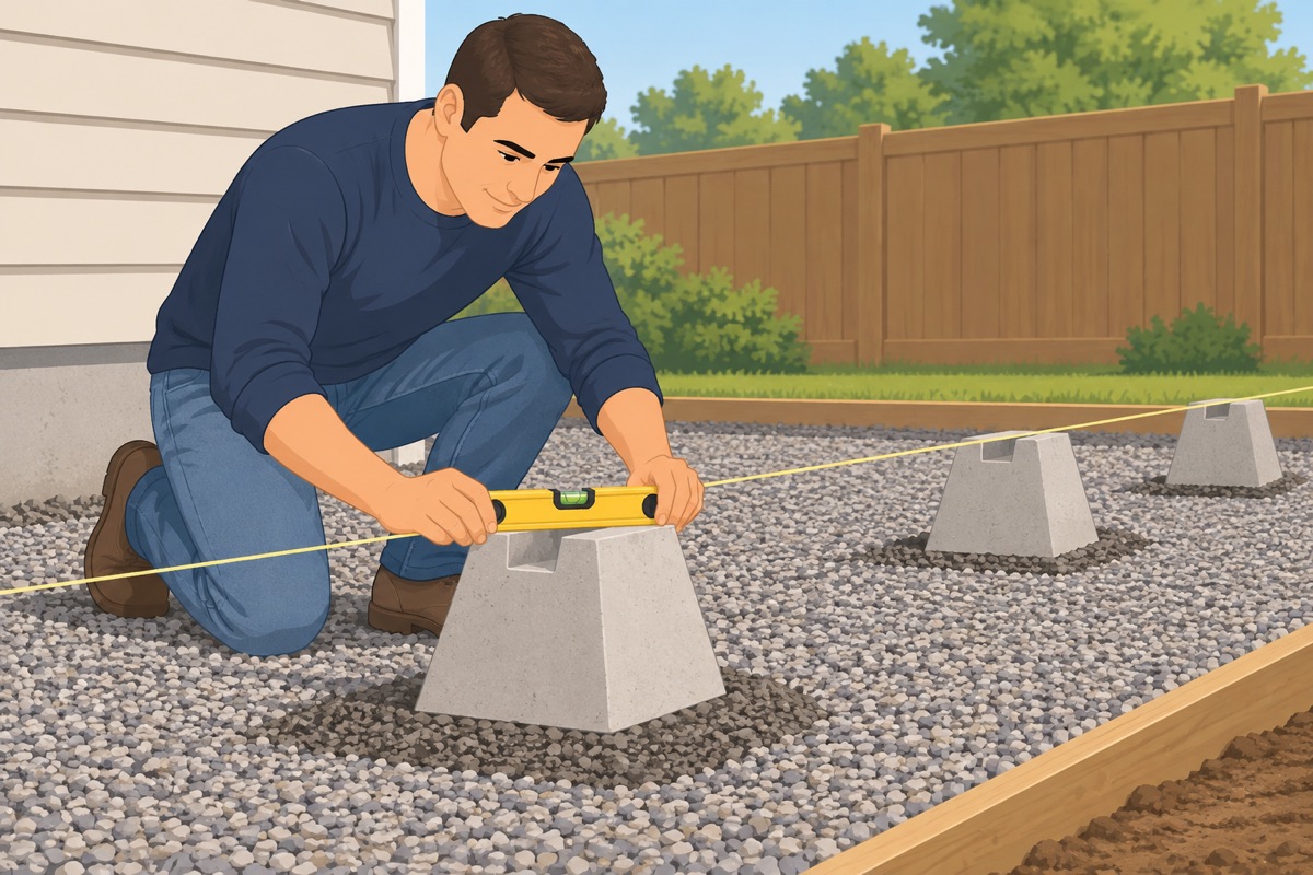 Set and level the blocks
