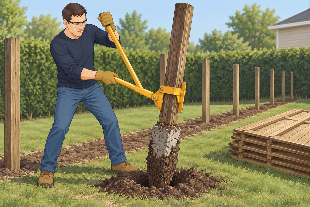 Pull the old fence posts