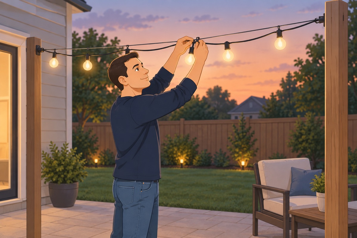 Hang the string lights