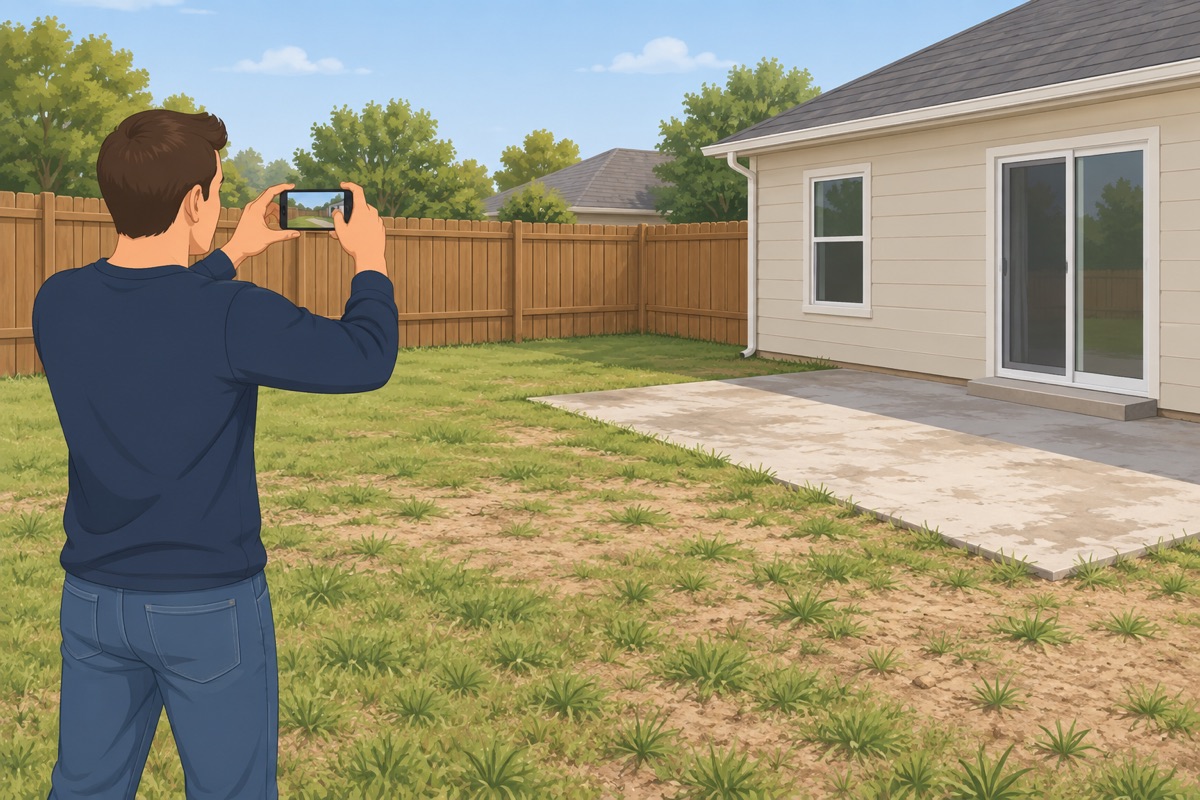 Photograph the yard as it is
