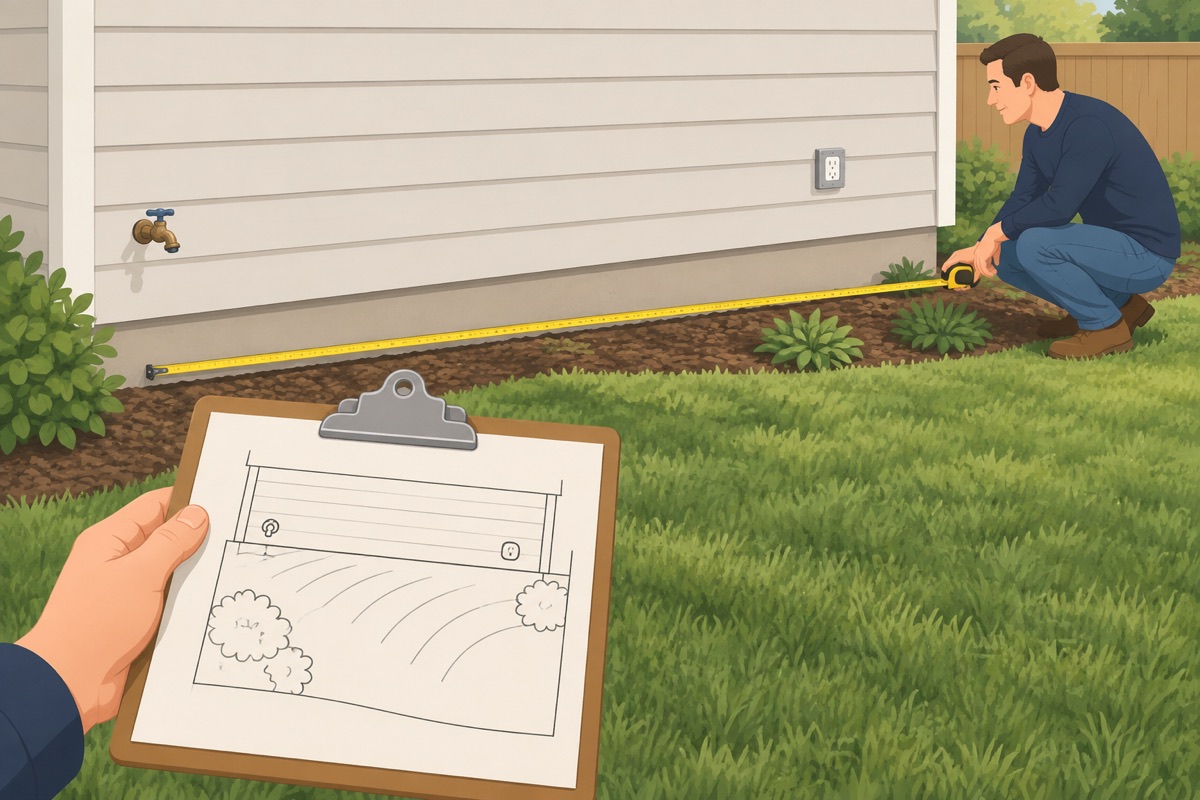Measure the yard and draw it