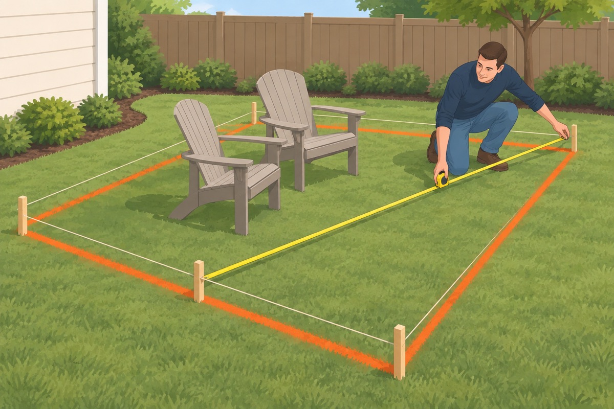 Lay out the plan with stakes and string