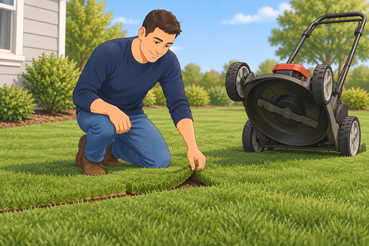 First mow, then water deeper and less often