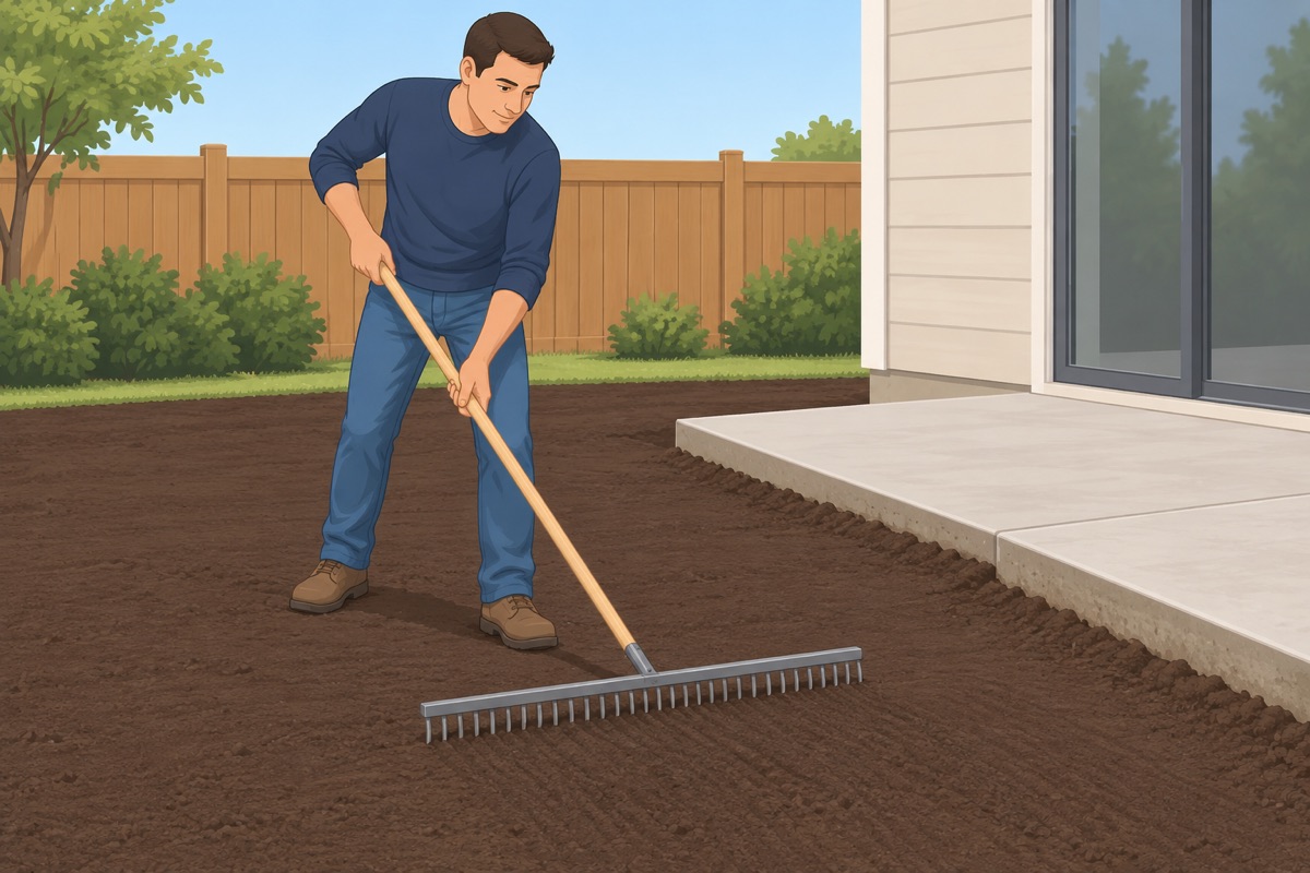 Rake smooth and set the height
