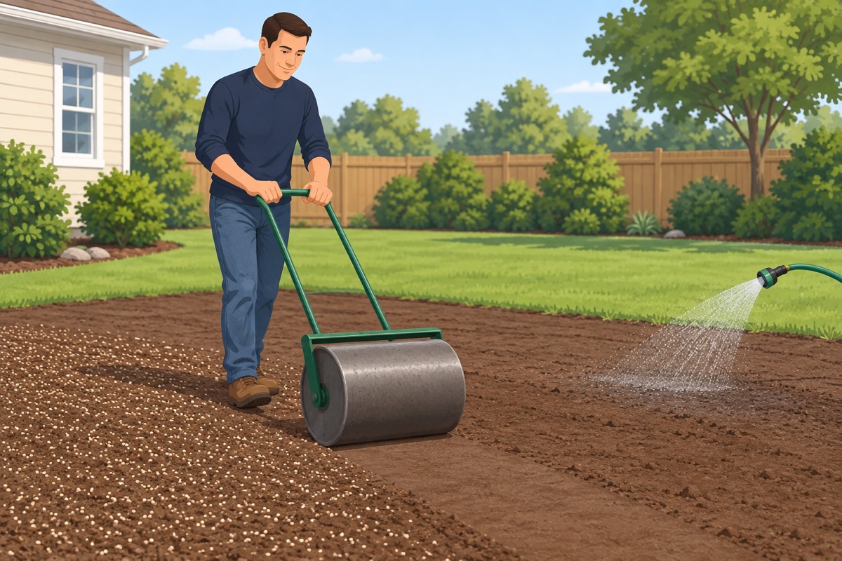 Roll, feed and moisten the soil