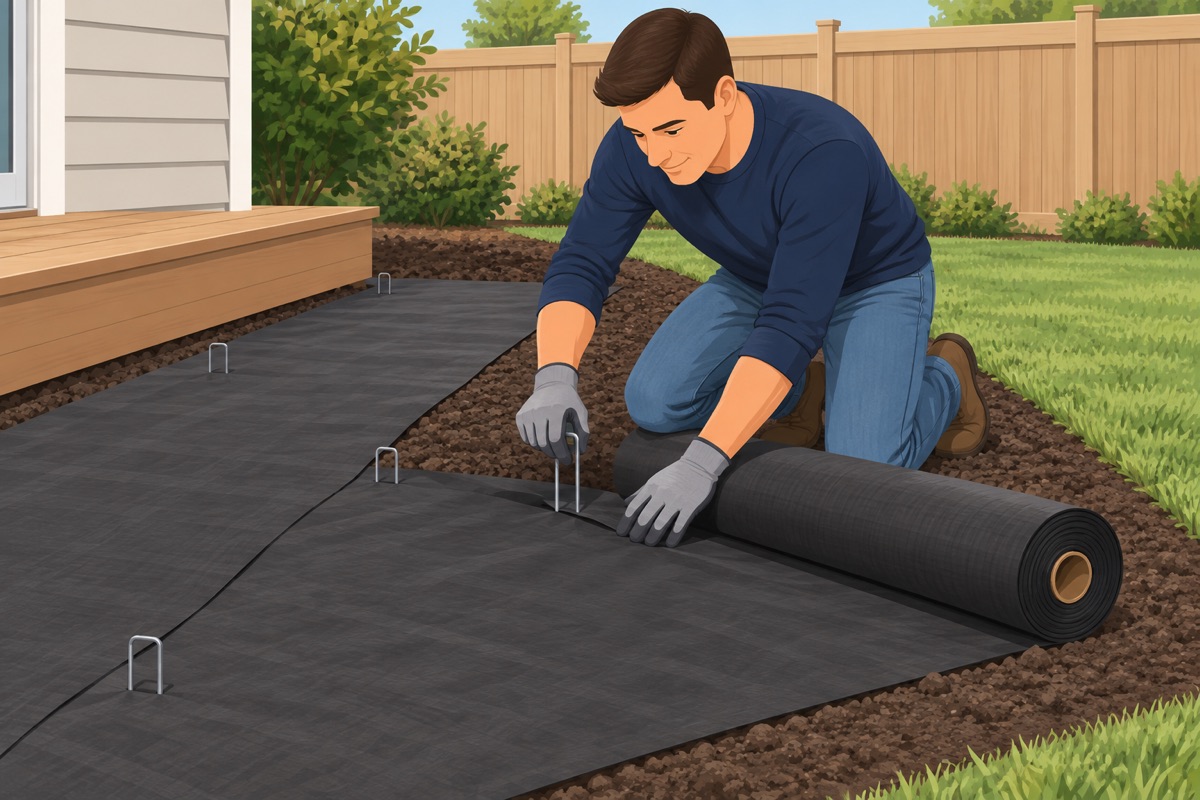 Lay the weed barrier